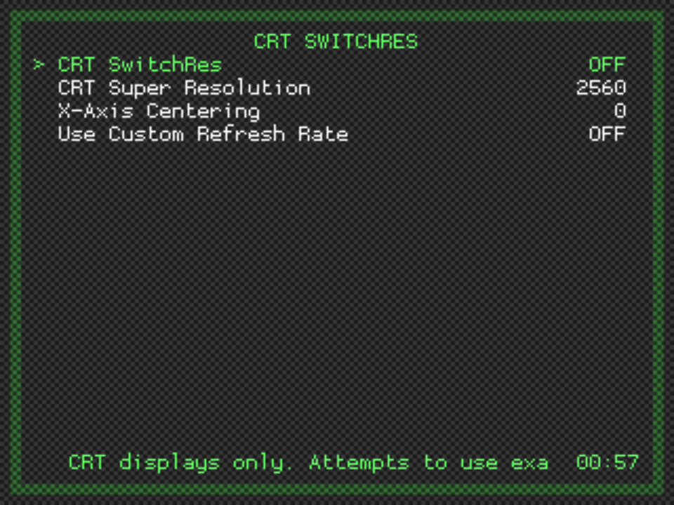 RetroArch CRT SwitchRes